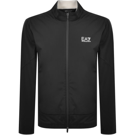 EA7 Emporio Armani Full Zip Logo Sweatshirt Black | Mainline
